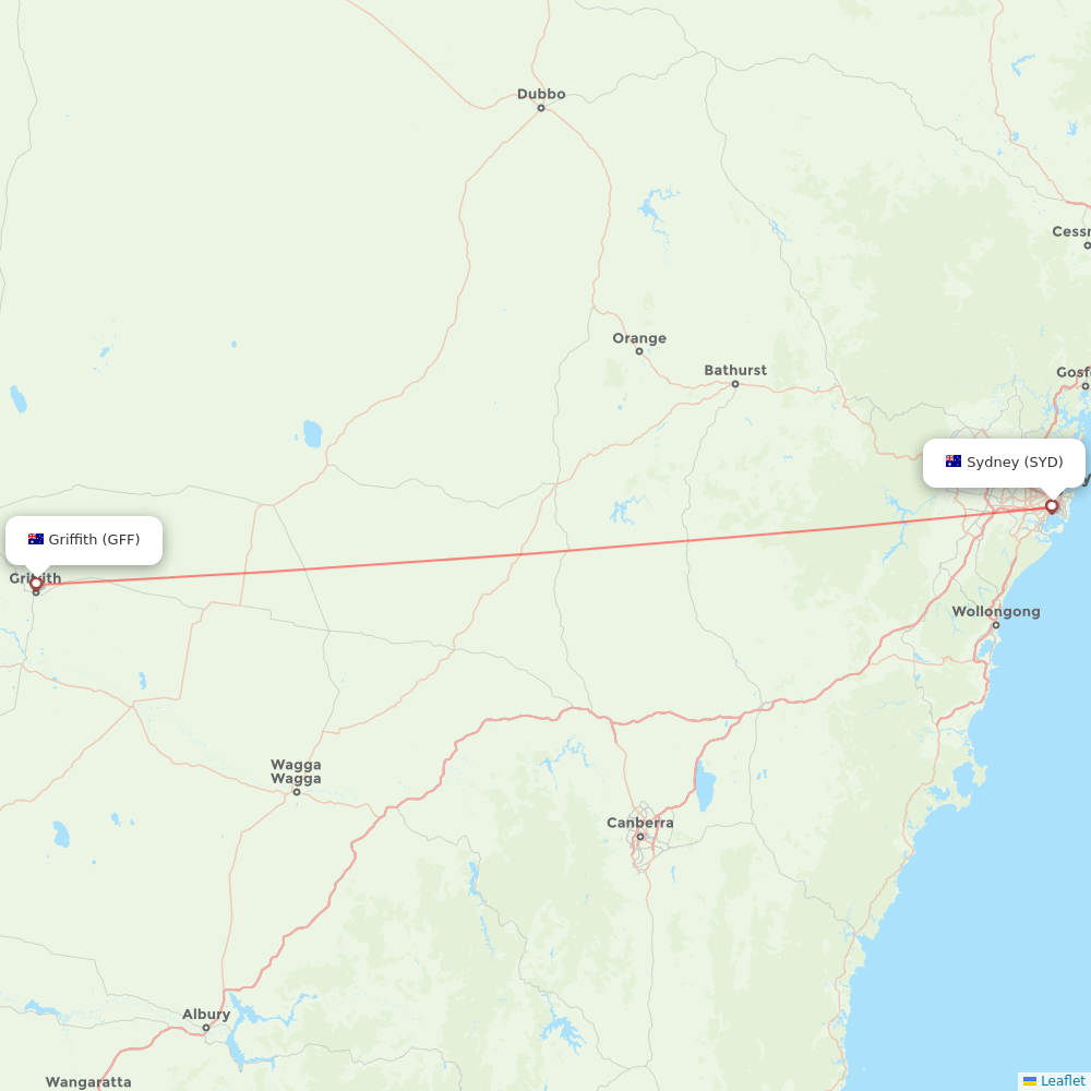 Rex Regional Express flights between Sydney and Griffith