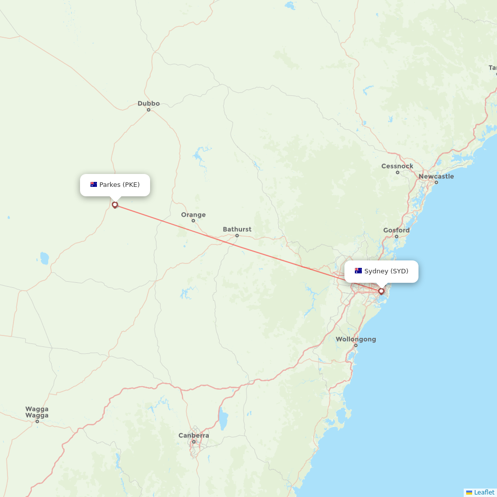 Rex Regional Express flights between Sydney and Parkes