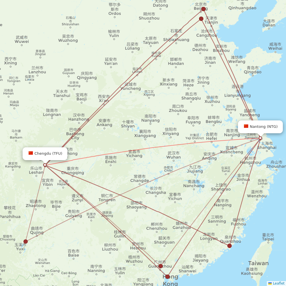 Shenzhen Airlines flights between Chengdu and Nantong
