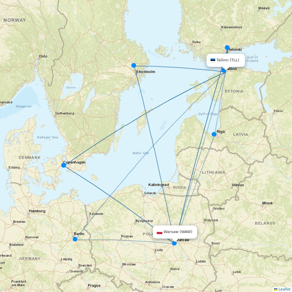 LOT - Polish Airlines flights between Tallinn and Warsaw
