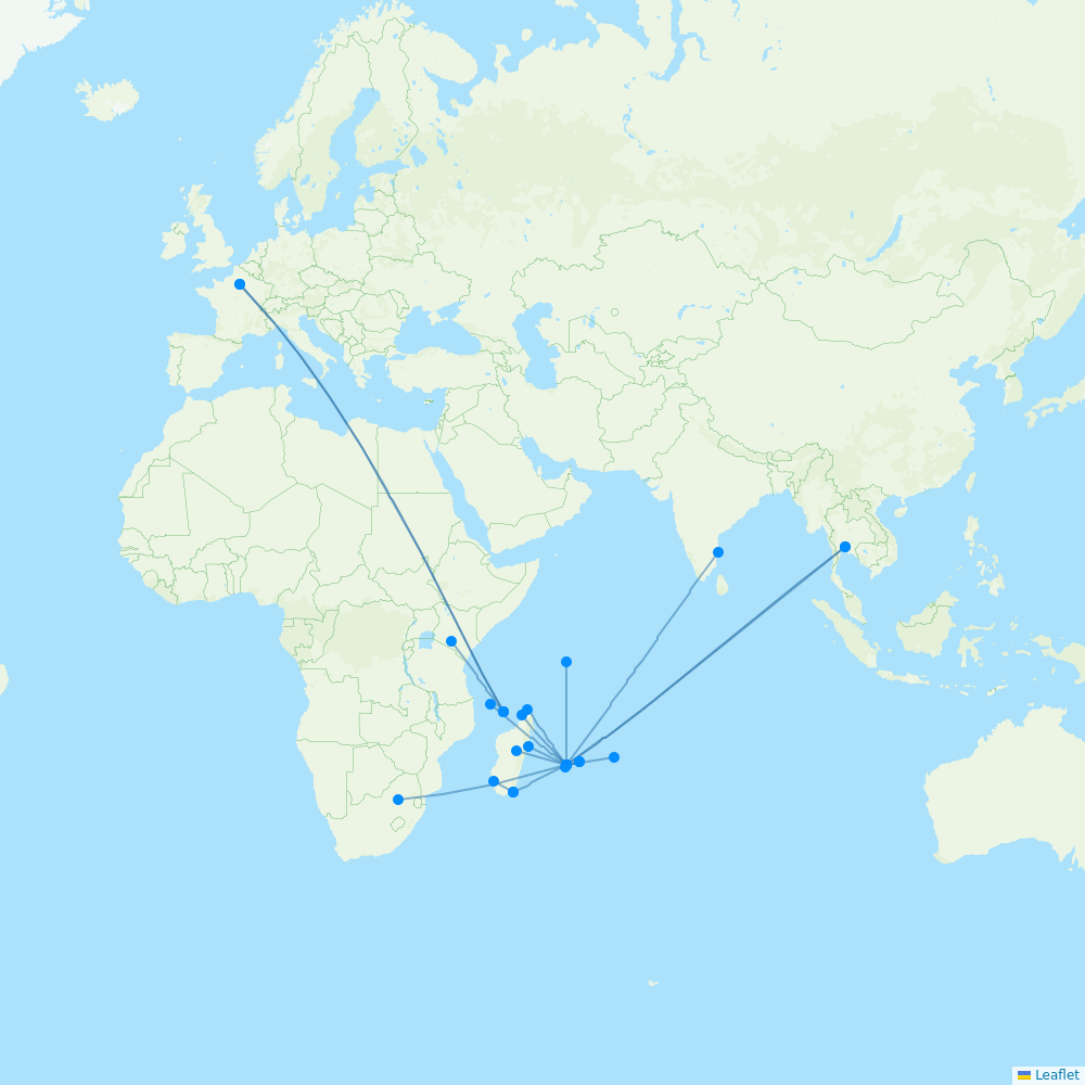 Air Austral destination map