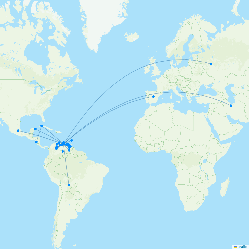 Conviasa destination map