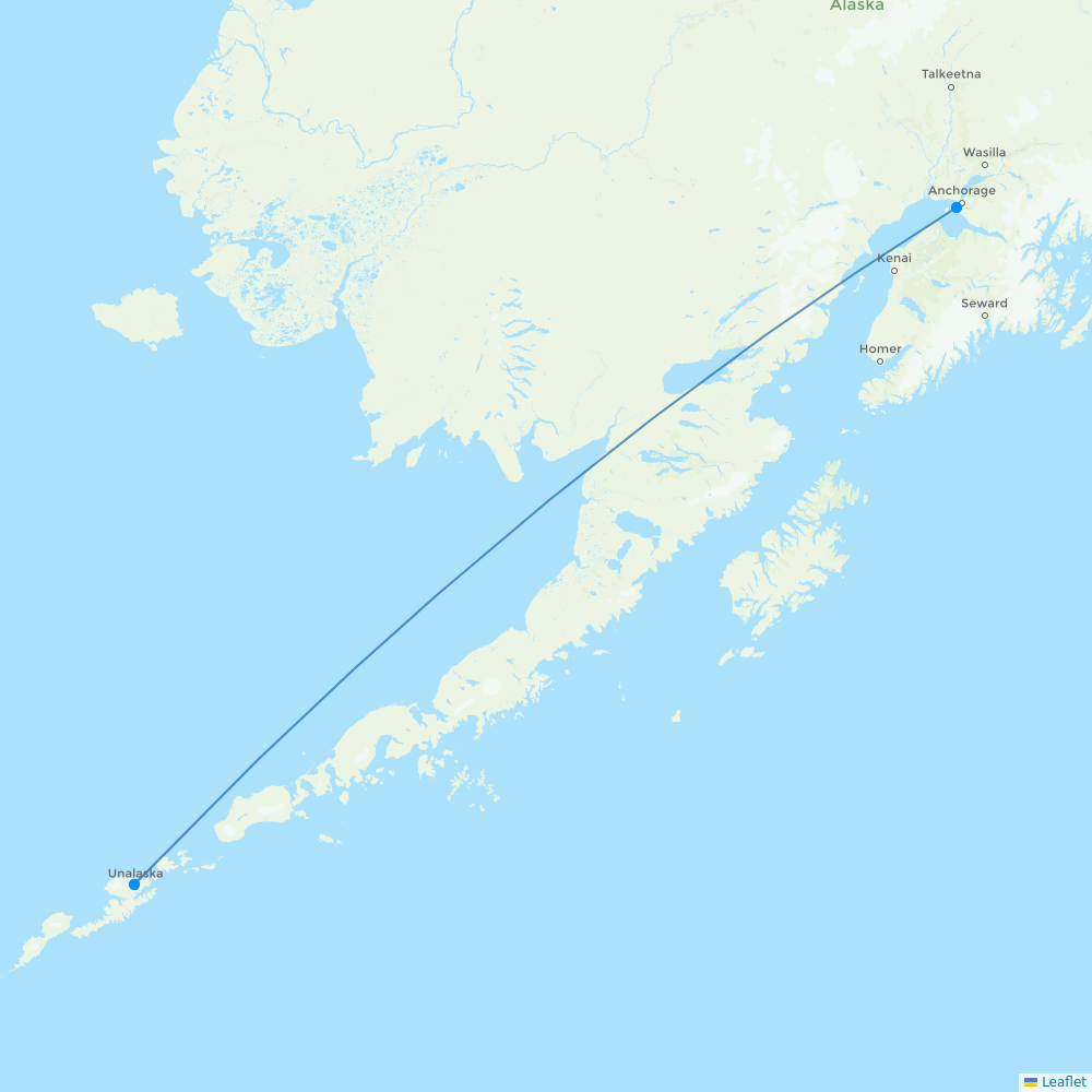 Via Air destination map