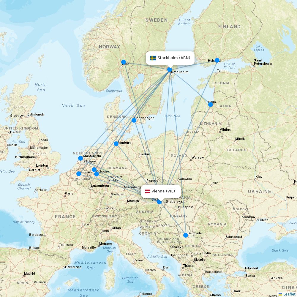 Austrian Airlines Routes 2026 Map With All Flights Flight Routes
