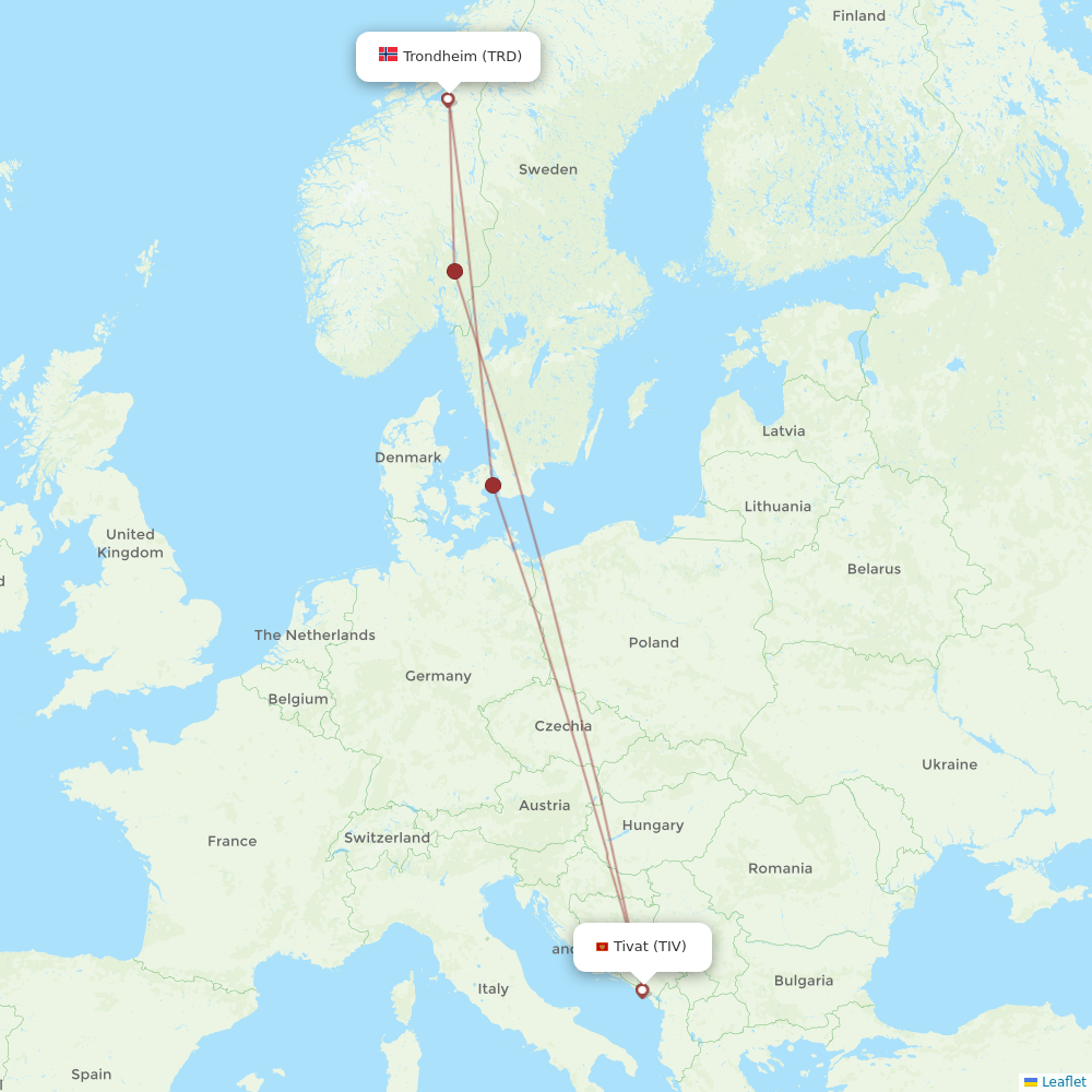 Flights From Vienna To Trondheim, VIE To TRD - Flight Routes