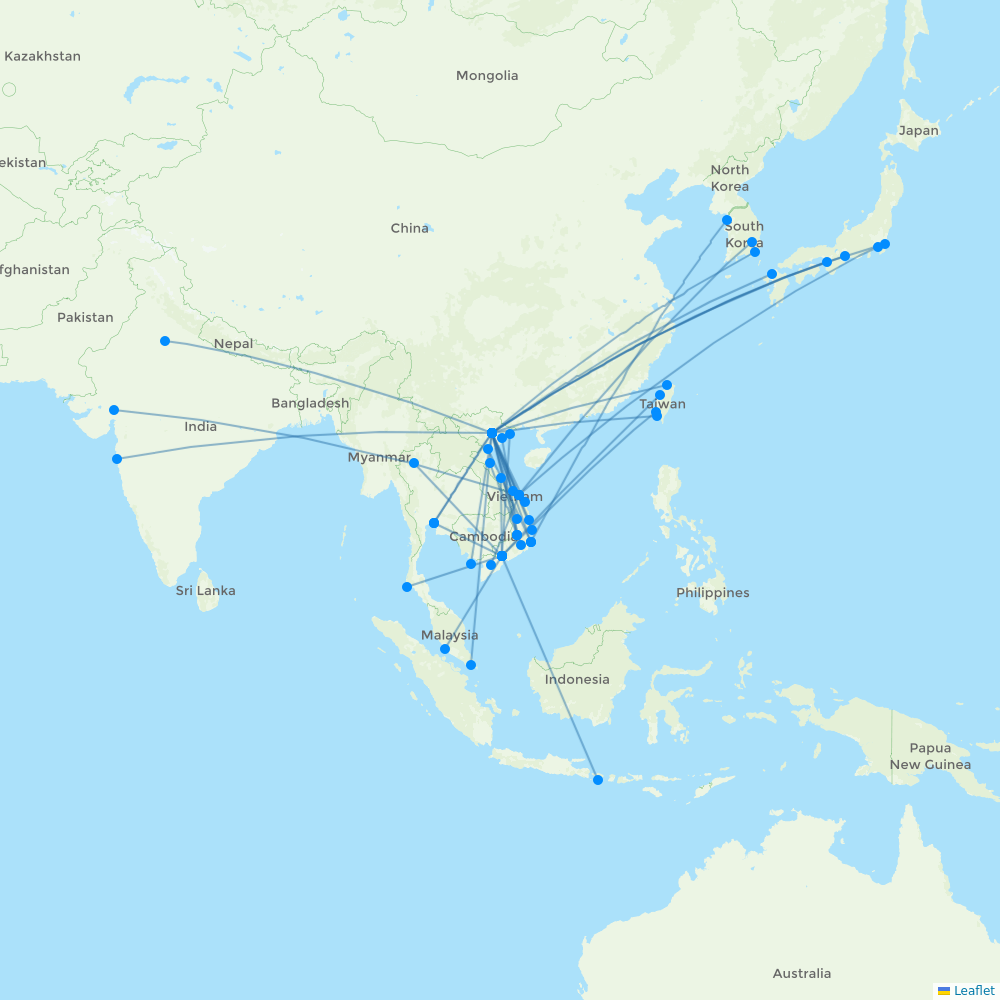 VietJet Air destination map