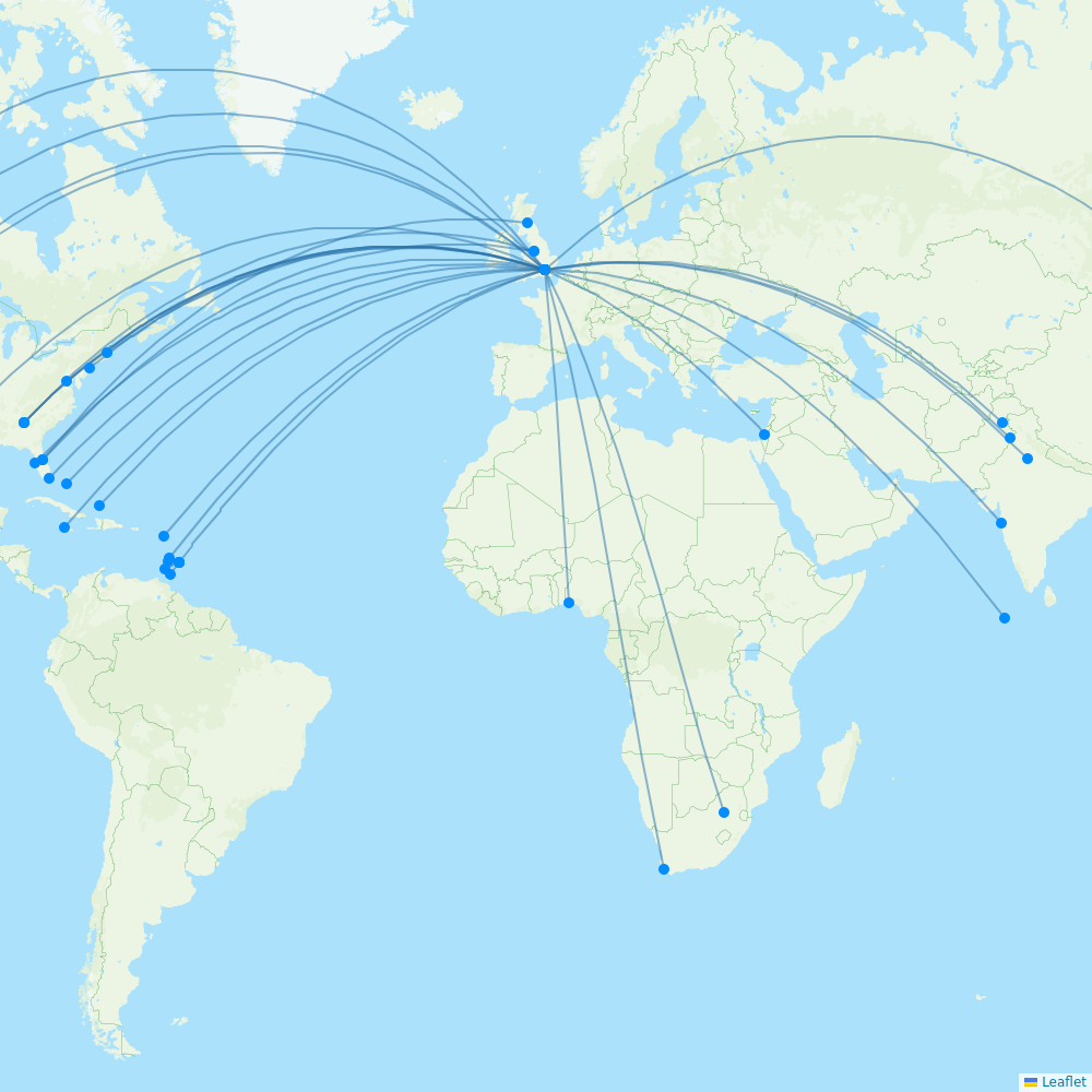 Virgin Atlantic Routes 2025 Map With All Flights Flight Routes