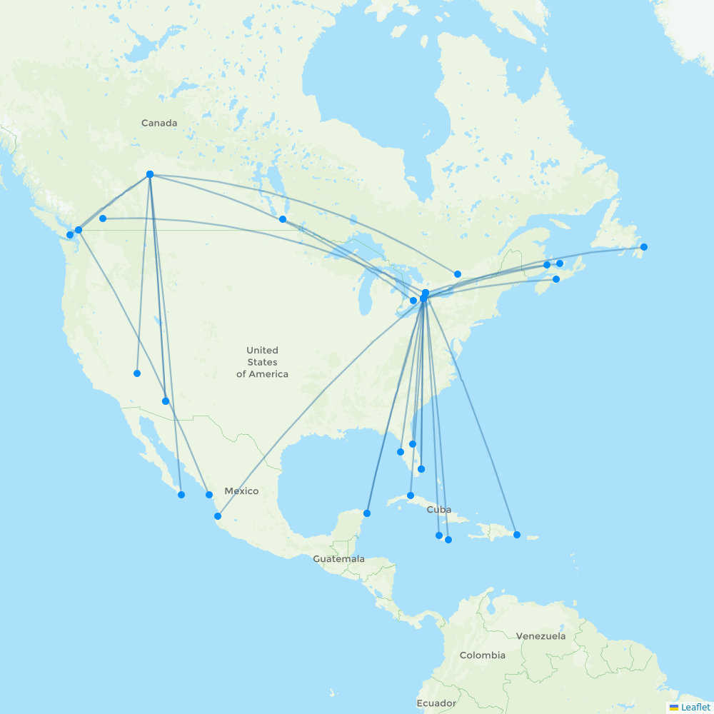 Swoop destination map