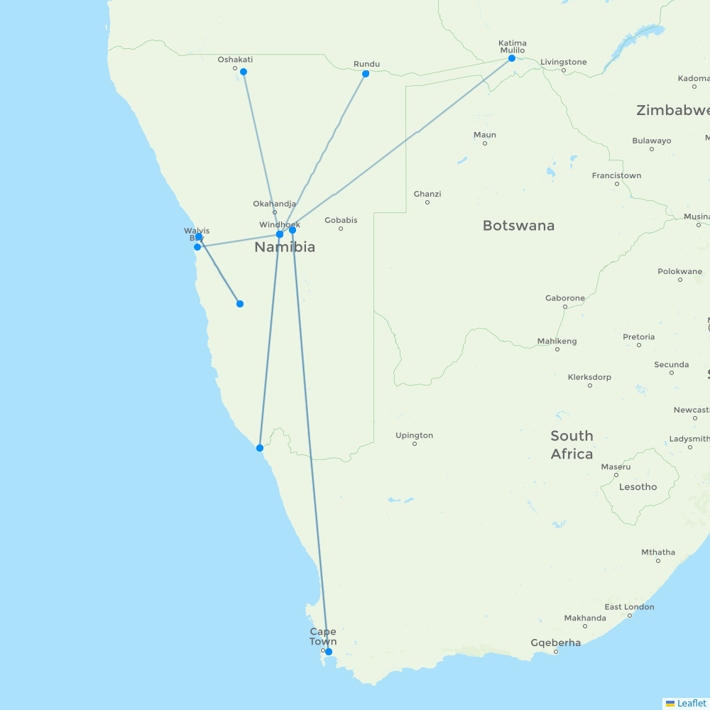 Westair Aviation destination map