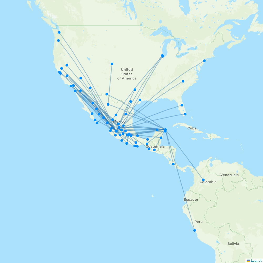 Volaris destination map