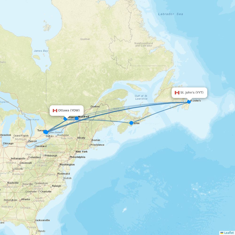 Porter Routes Porter Airlines routes 2026 – map with all flights - Flight Routes
