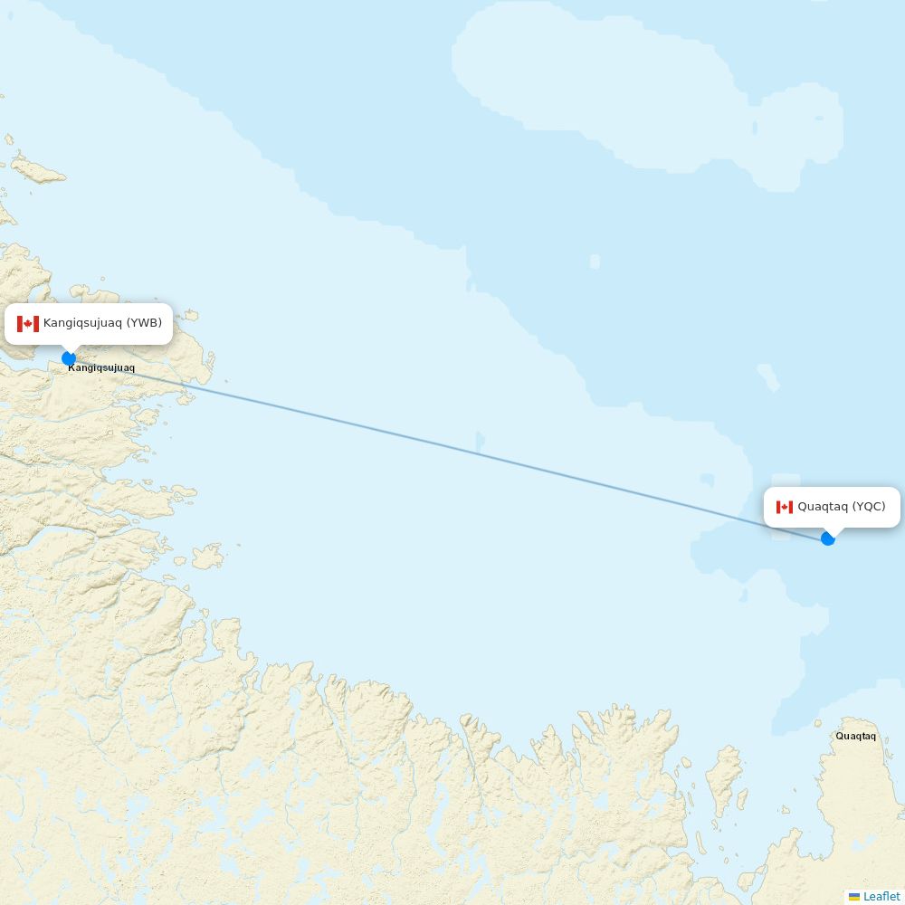 Air Inuit flights between Quaqtaq and Kangiqsujuaq