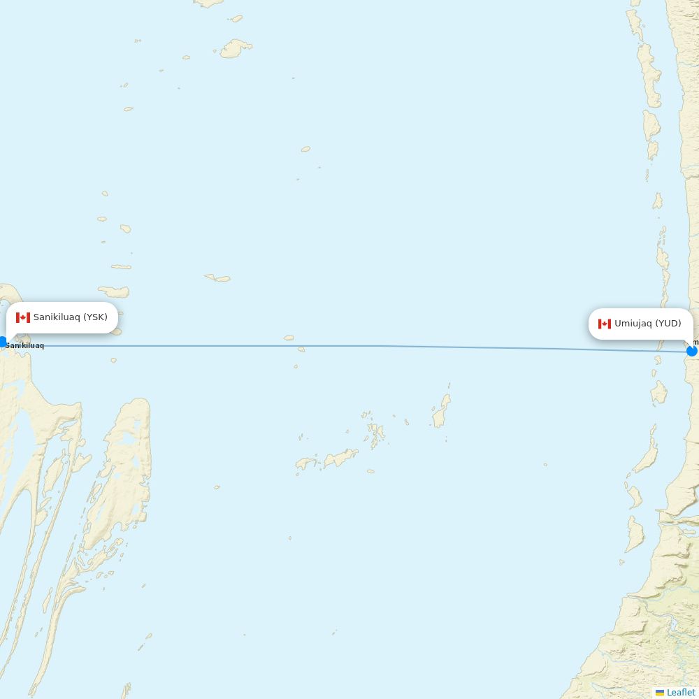 Air Inuit flights between Sanikiluaq and Umiujaq
