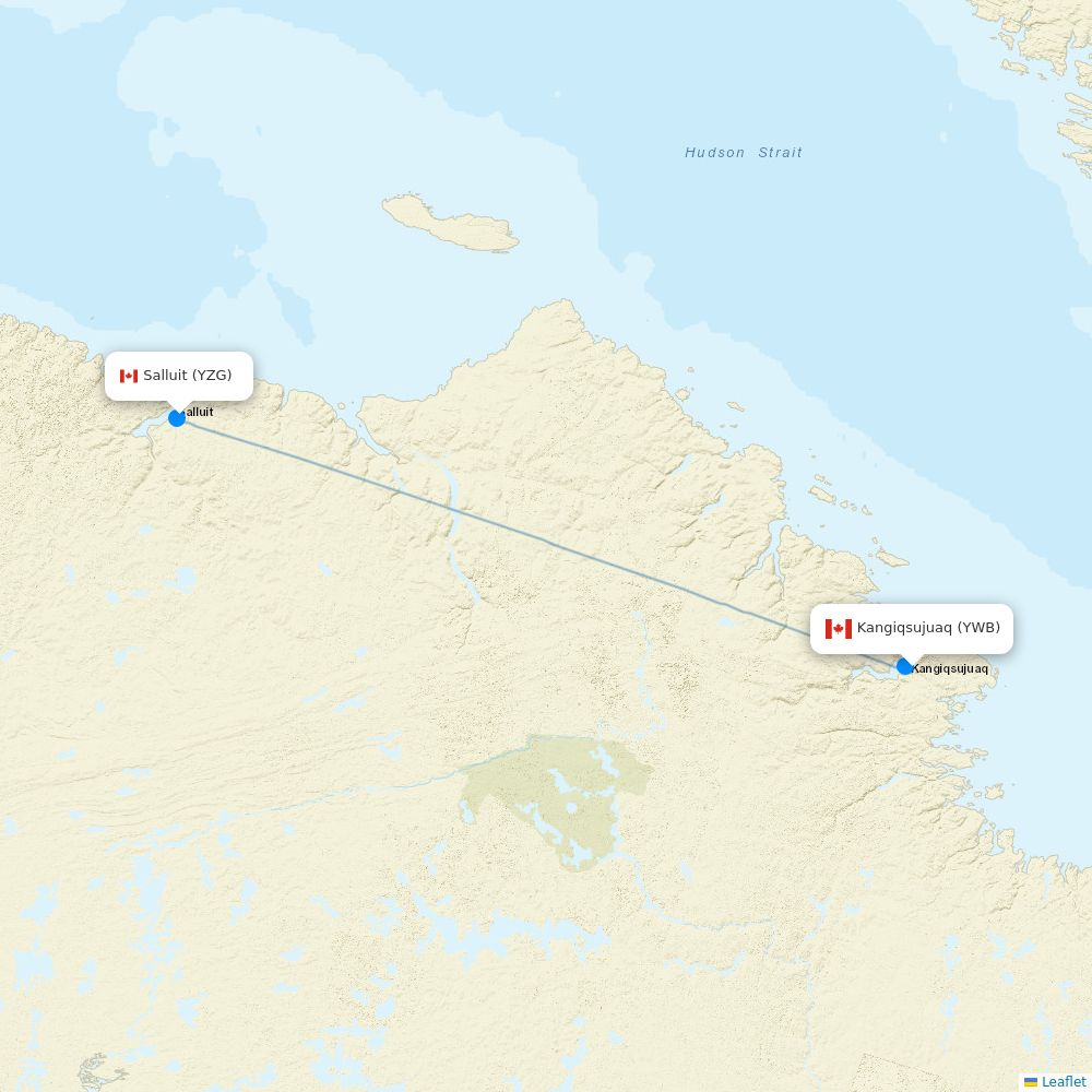 Air Inuit flights between Kangiqsujuaq and Salluit