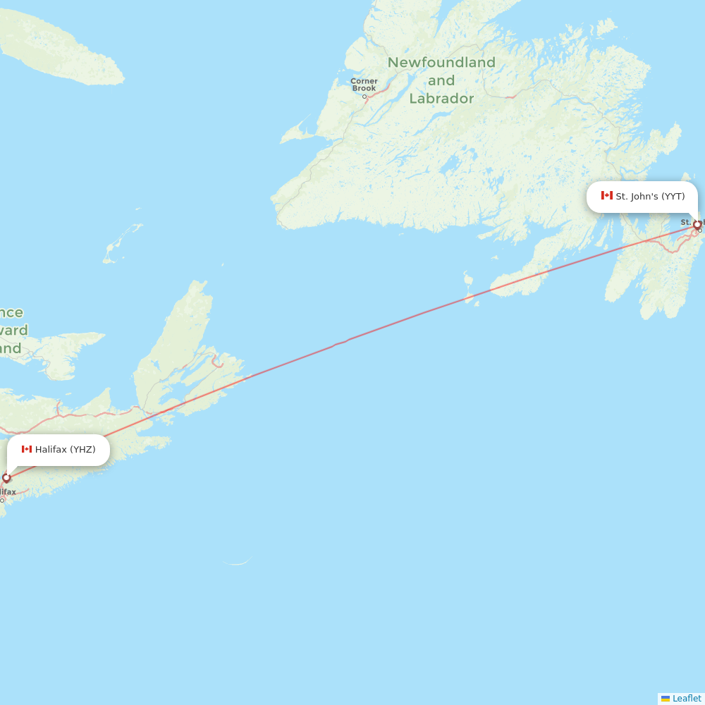 Porter Airlines flights between St. John's and Halifax