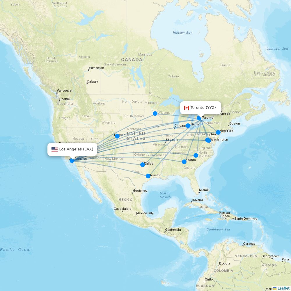 Air Canada routes 2025 – interactive map with all flights - Flight Routes