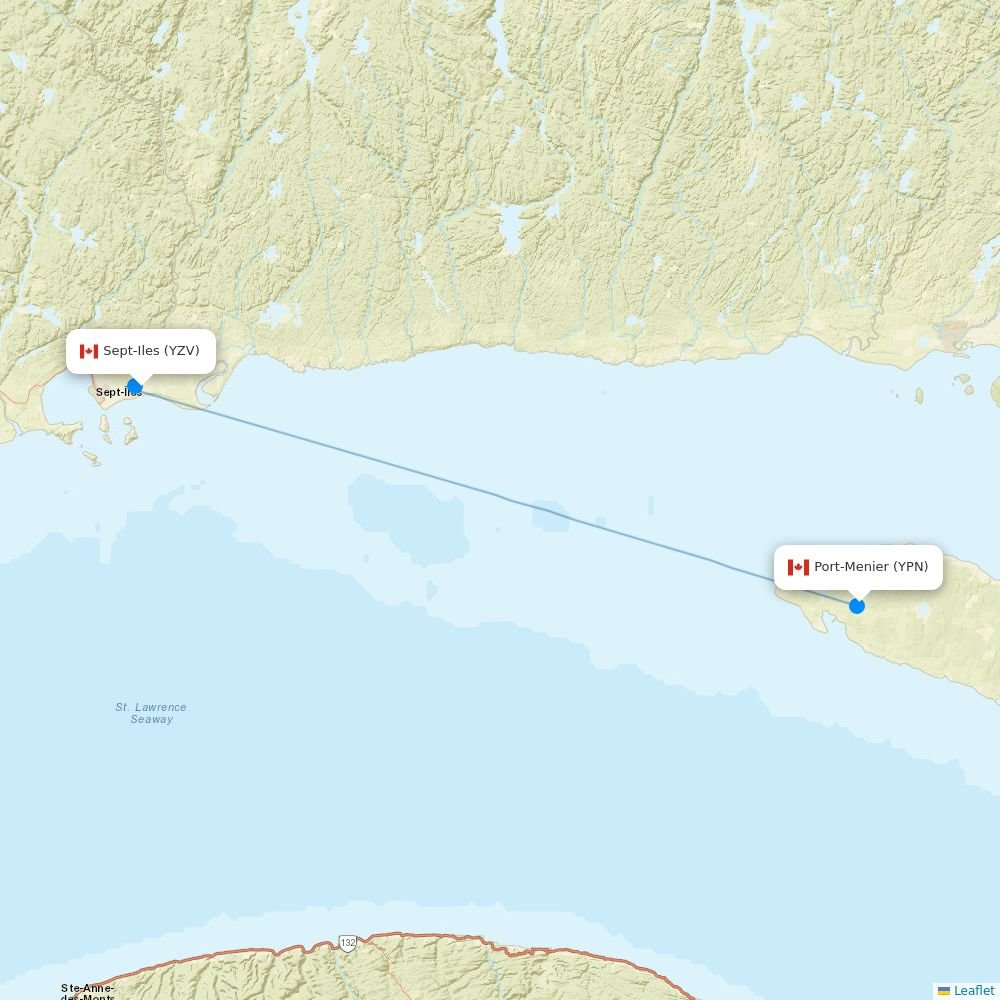 Air Liaison flights between Sept-Iles and Port-Menier